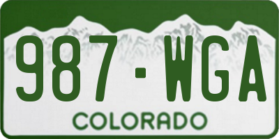 CO license plate 987WGA
