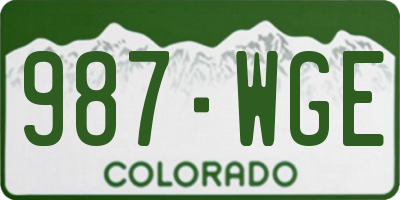 CO license plate 987WGE