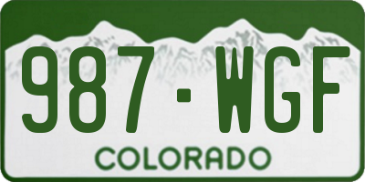 CO license plate 987WGF
