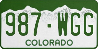 CO license plate 987WGG