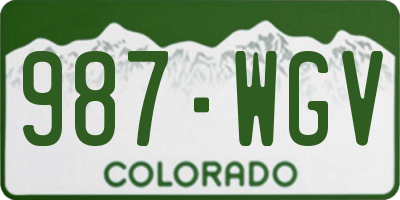 CO license plate 987WGV