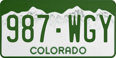 CO license plate 987WGY