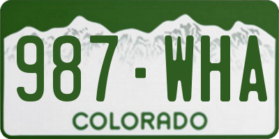 CO license plate 987WHA