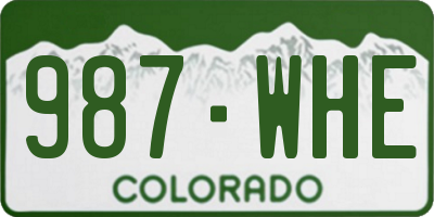 CO license plate 987WHE