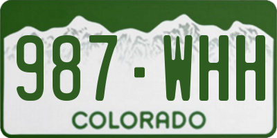 CO license plate 987WHH