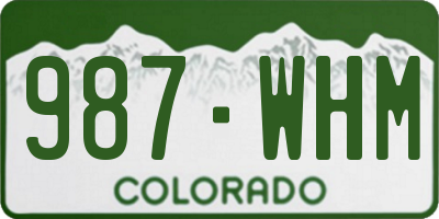 CO license plate 987WHM