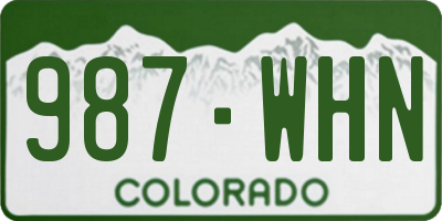 CO license plate 987WHN