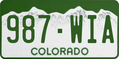 CO license plate 987WIA