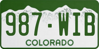 CO license plate 987WIB