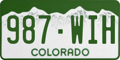 CO license plate 987WIH