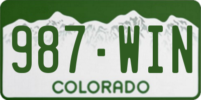 CO license plate 987WIN