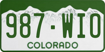 CO license plate 987WIO