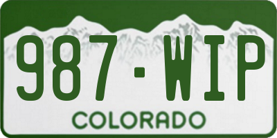 CO license plate 987WIP