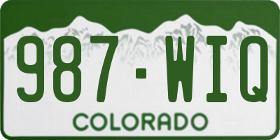 CO license plate 987WIQ