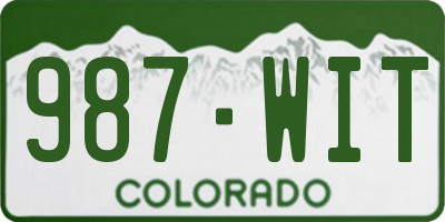 CO license plate 987WIT