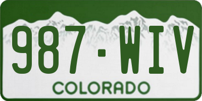 CO license plate 987WIV