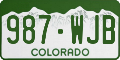 CO license plate 987WJB