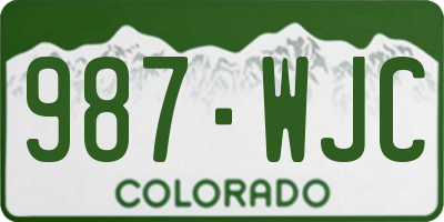 CO license plate 987WJC