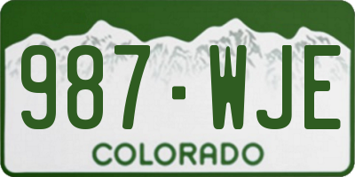 CO license plate 987WJE
