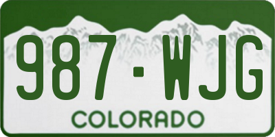 CO license plate 987WJG