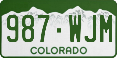 CO license plate 987WJM