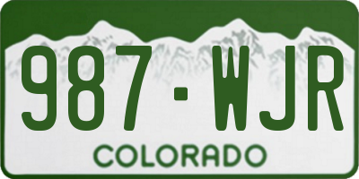 CO license plate 987WJR
