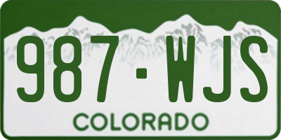 CO license plate 987WJS