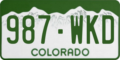 CO license plate 987WKD