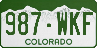 CO license plate 987WKF