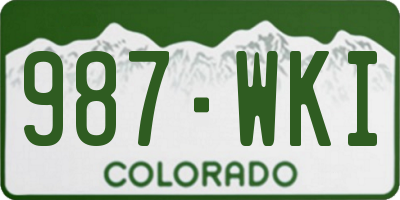 CO license plate 987WKI
