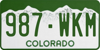 CO license plate 987WKM