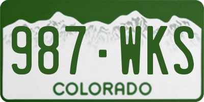 CO license plate 987WKS
