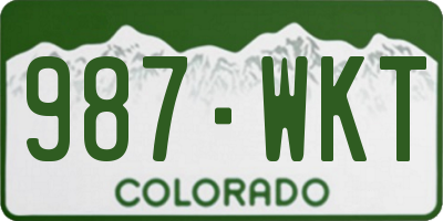 CO license plate 987WKT