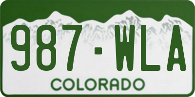 CO license plate 987WLA