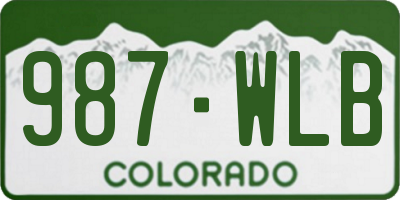 CO license plate 987WLB