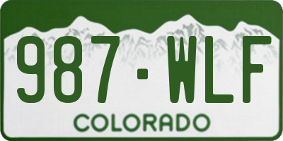 CO license plate 987WLF