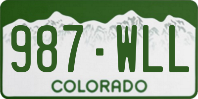 CO license plate 987WLL