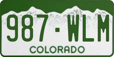 CO license plate 987WLM