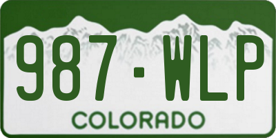 CO license plate 987WLP