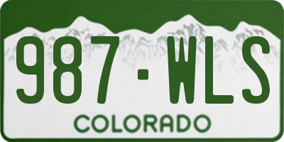 CO license plate 987WLS