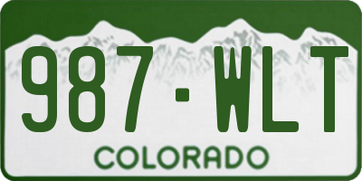 CO license plate 987WLT