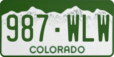 CO license plate 987WLW