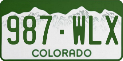 CO license plate 987WLX