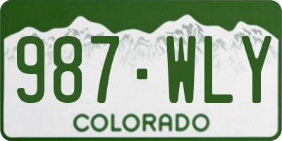 CO license plate 987WLY