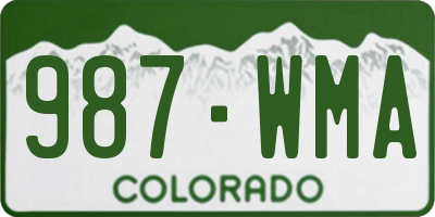 CO license plate 987WMA