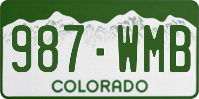 CO license plate 987WMB