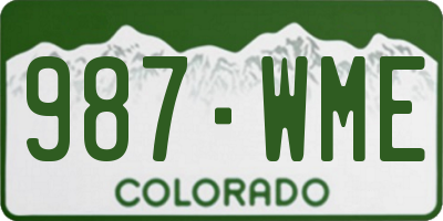 CO license plate 987WME
