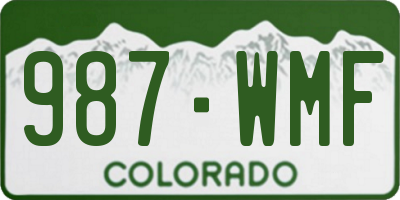 CO license plate 987WMF