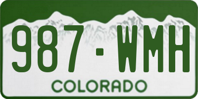 CO license plate 987WMH