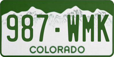 CO license plate 987WMK